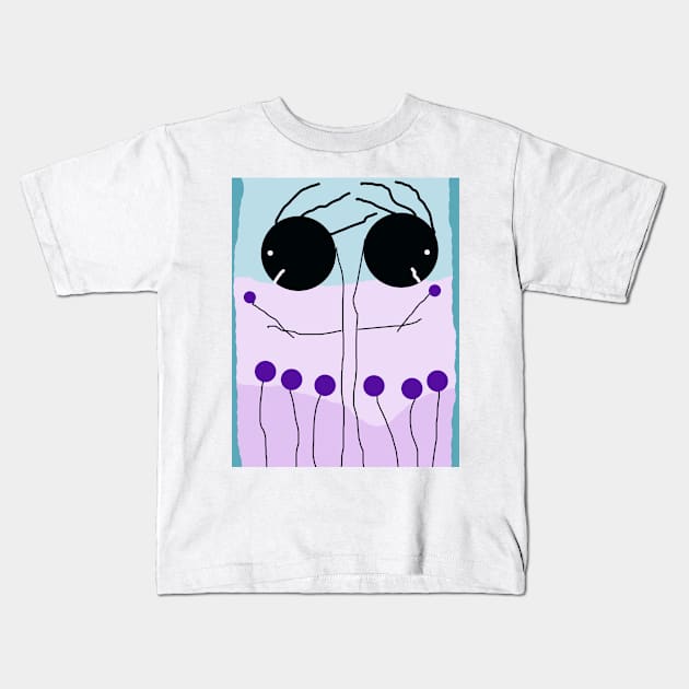 Flowers in Hand Kid Stick Figure Kids T-Shirt by Eigo Wild